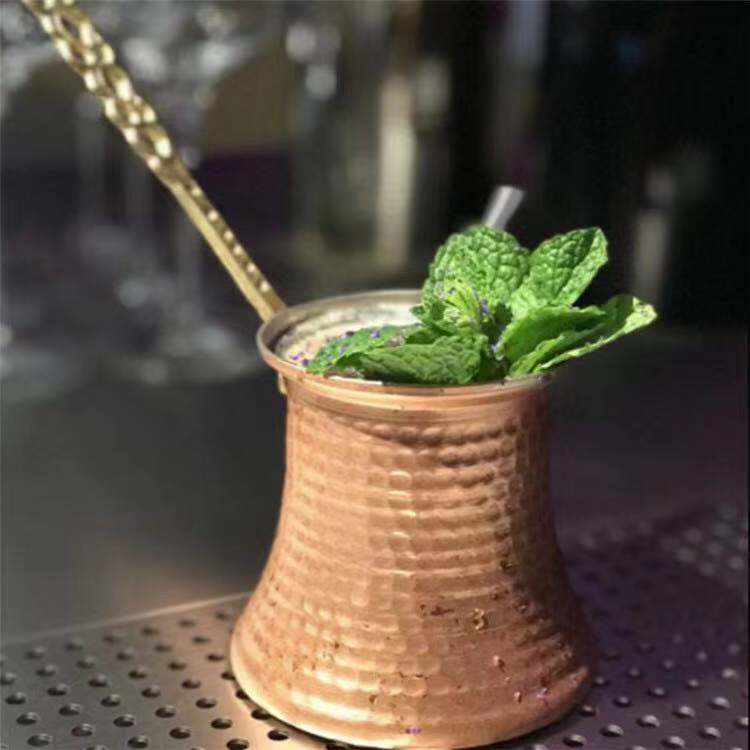 Turkish Coffee Cup Bartending Fire Cylinder Metal Glass Cocktail