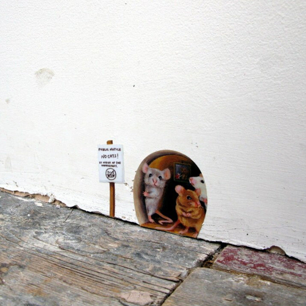 Mouse Hole Sticker Home Kitchen Glass Creative Decoration Sticker Report