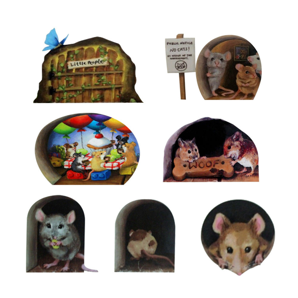 Mouse Hole Sticker Home Kitchen Glass Creative Decoration Sticker Report