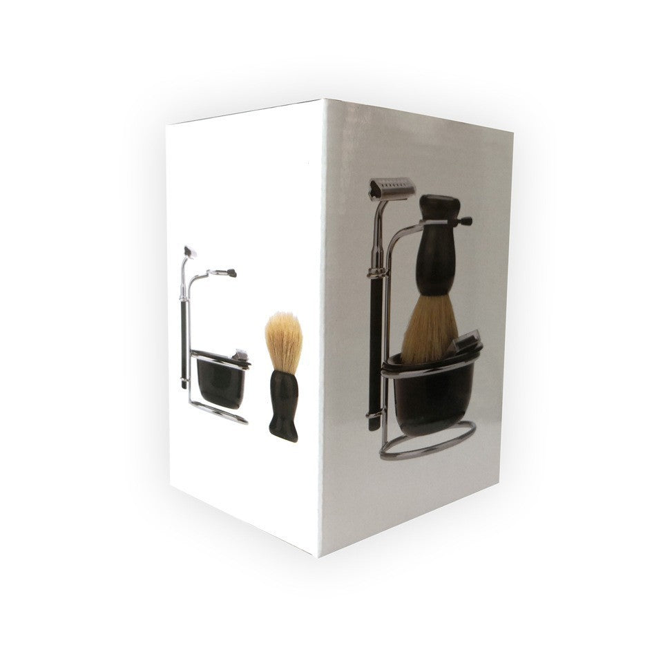 4 In 1 Men's Razor Set Male Facial Beard Cleaning Shaving Brush Bowl Stainess Steel Stand Holder 5 Blades Wet Shaving Razor Tool