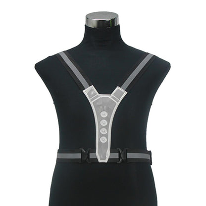 Elastic and elastic V-shaped 4LED light-emitting reflective vest