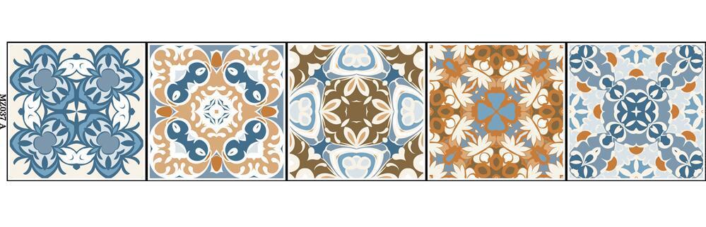 Retro European and American tiles stickers stairs kitchen bathroom decoration wallpaper