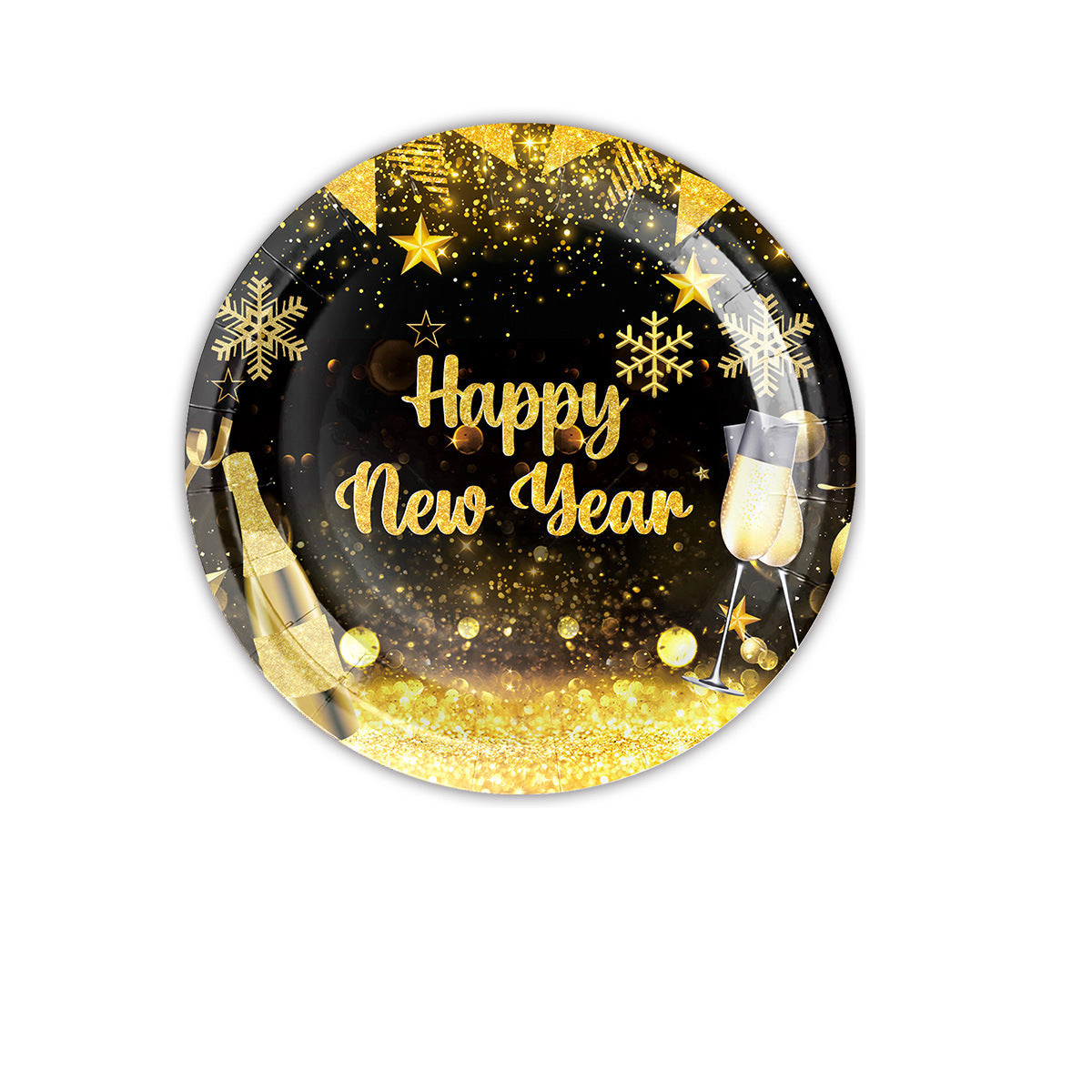 New Year Birthday Party Supplies Decoration Disposable Tableware Hanging Flag Cup Straw Tablecloth