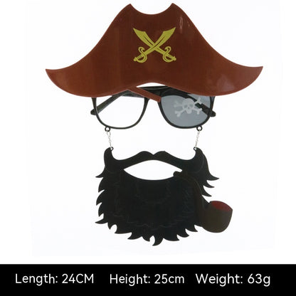 Halloween Glasses Beard Ball Party Funny Props Skull Pirate Navy Ghost Festival Dance Party Decoration