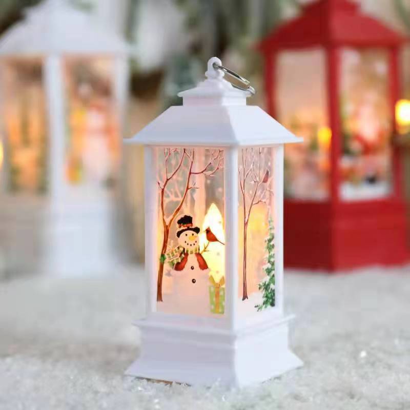 Christmas Storm Lantern Candlestick Lamp Small Night Lamp Old Snowman Decoration Small Night Lamp Desktop Decoration