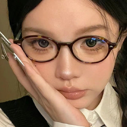 Women's Fashion Retro Literary Plain Glasses