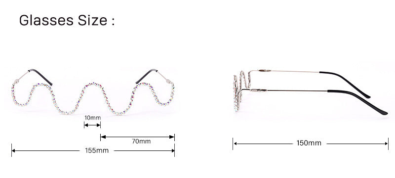 Handmade diamond half-rim glasses