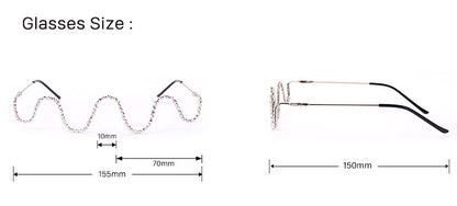 Handmade diamond half-rim glasses