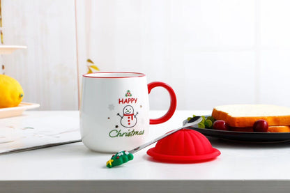 Mug With Lid Spoon Korean Cute Ceramic Mug