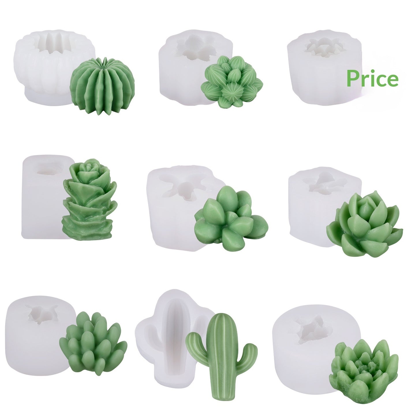 3D Succulent Silicone Candle Mold Cupcake Mold