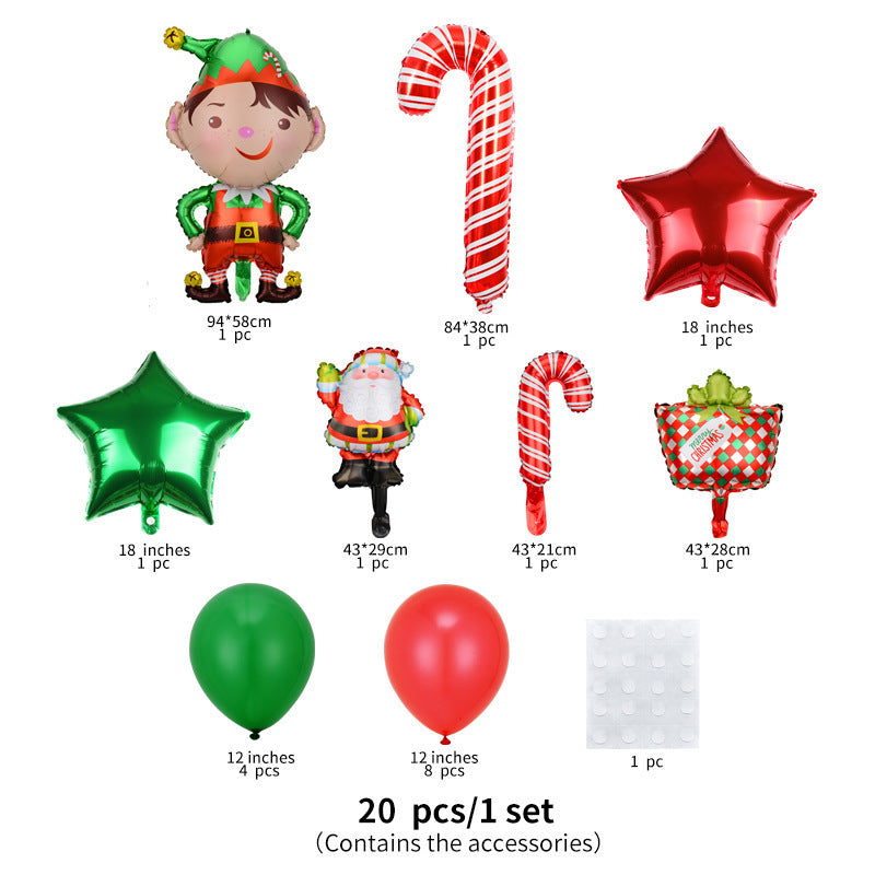 2024 Christmas Party Combination New Year Decoration Atmosphere Layout Aluminum Foil Balloon Set
