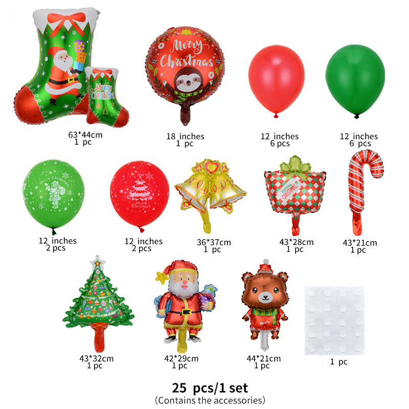 2024 Christmas Party Combination New Year Decoration Atmosphere Layout Aluminum Foil Balloon Set