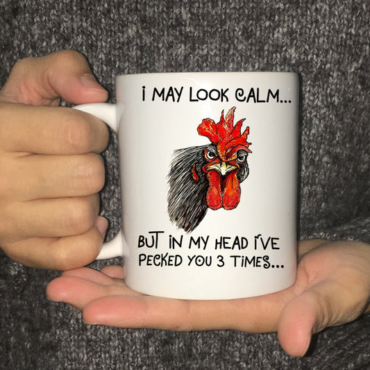 Chicken head ceramic coffee cup