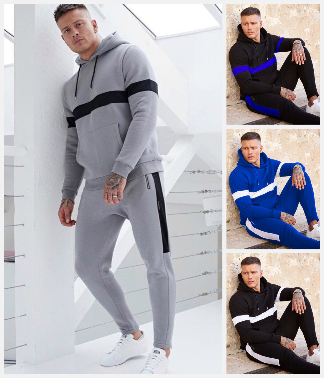 Hooded sports and leisure sweater set