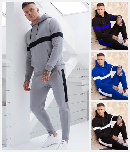 Hooded sports and leisure sweater set