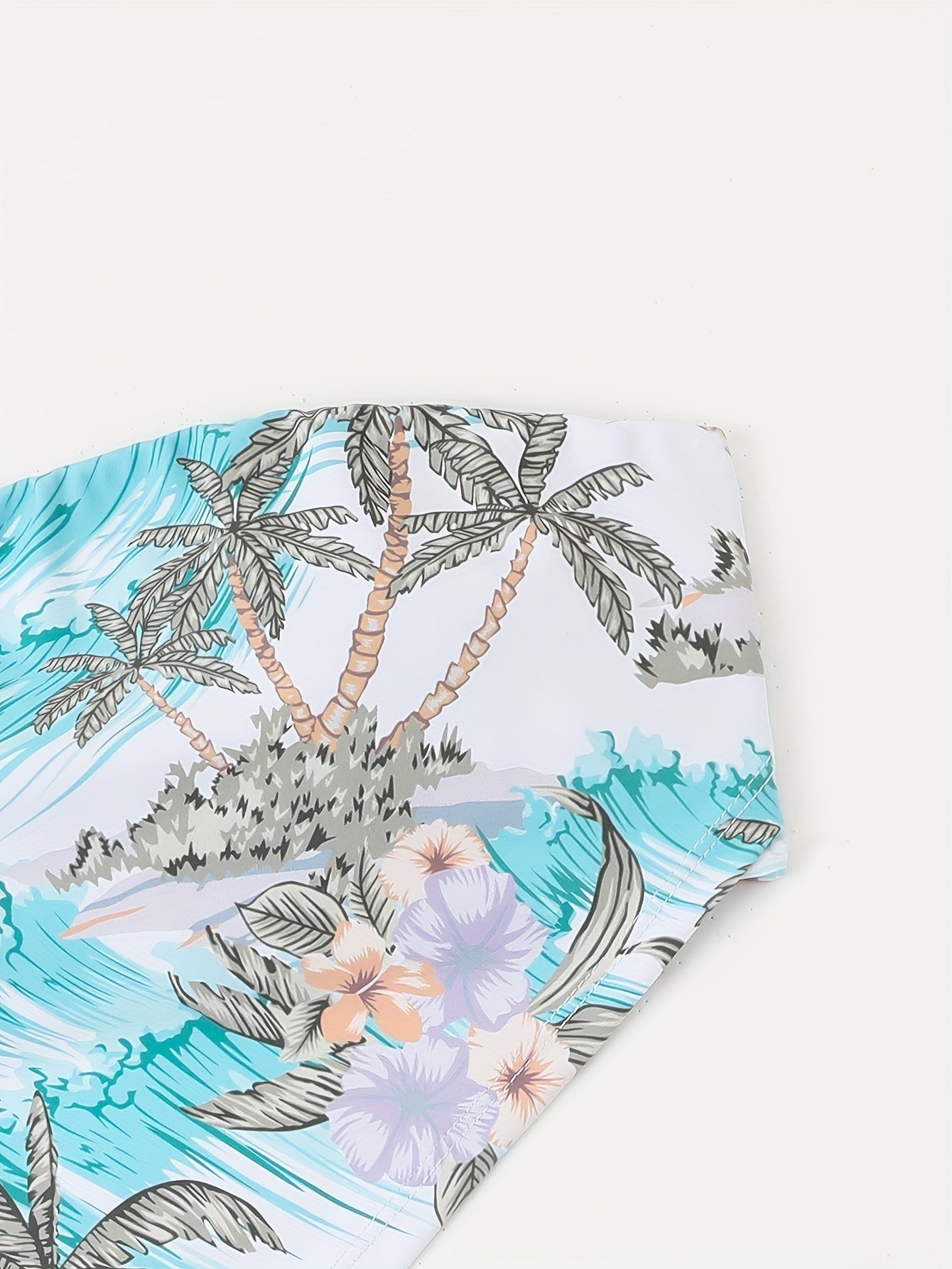 Women's Fashionable Two-piece Bikini Set With Square Scarf And Plunging Top - Beach Style