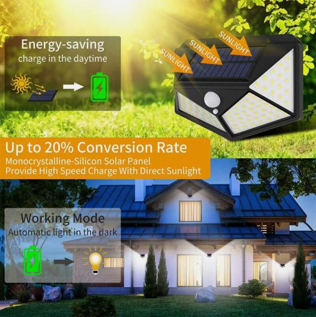 Solar Lights Outdoor Waterproof - Flood Lights With Motion Sensor, Courtyards, LED Solar Light For Streets, Courtyards,Parking Garages