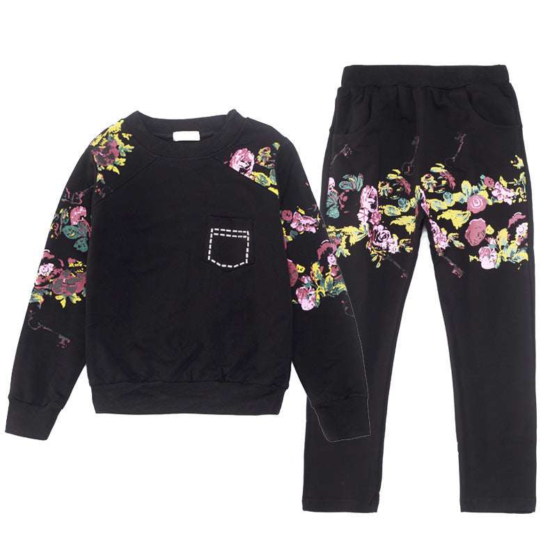 Fashion and leisure children's sports two piece set