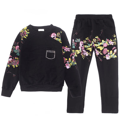 Fashion and leisure children's sports two piece set
