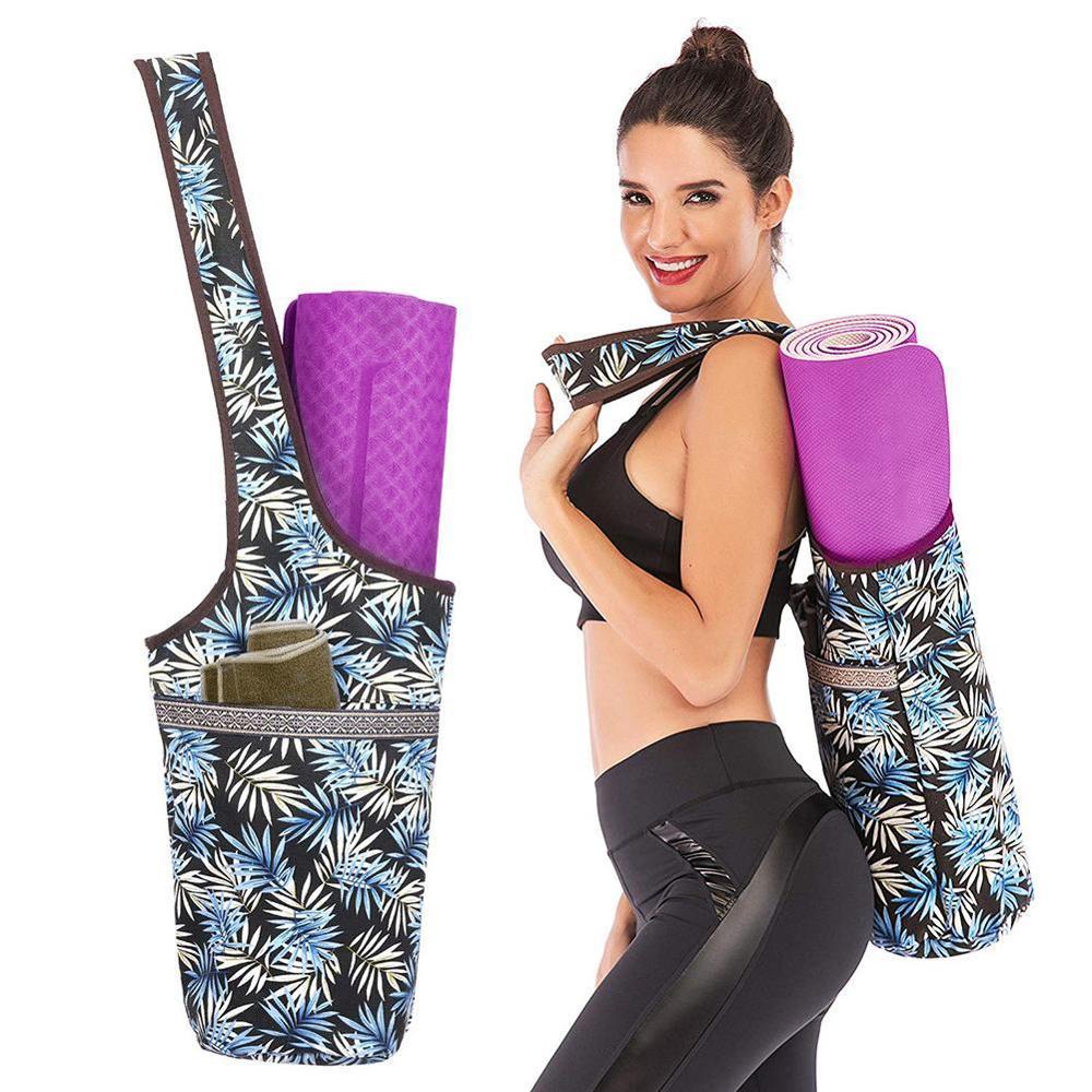 Single Shoulder Yoga Bag Sports Fitness Bag Cashew Flower Ethnic Sail Cloth Bag
