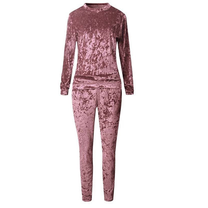 Velvet leisure sports suit