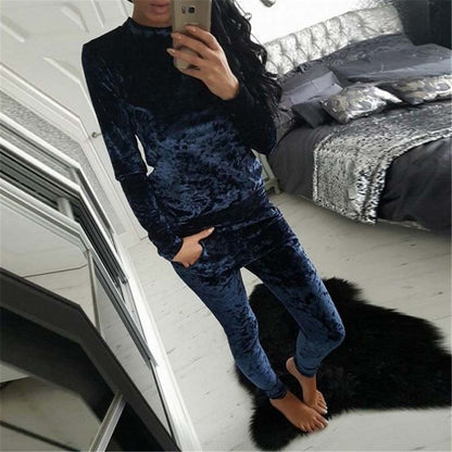 Velvet leisure sports suit