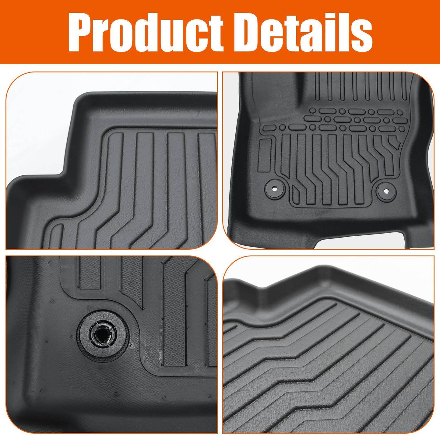 TPE Rubber Car Floor Mats For 13-19 Ford Escape & 13-18 C-Max