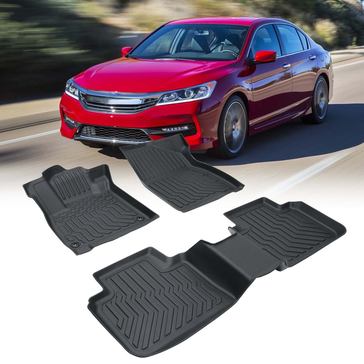TPE Rubber Car Floor Mats All-Weather For 18-21 Accord