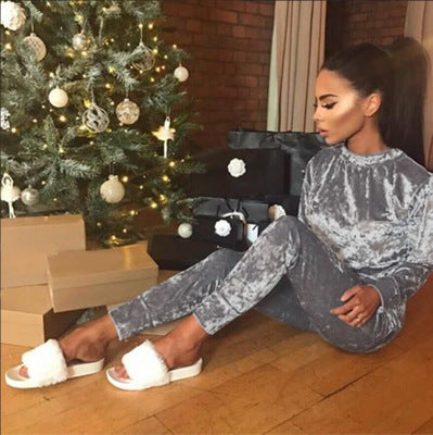 Velvet leisure sports suit