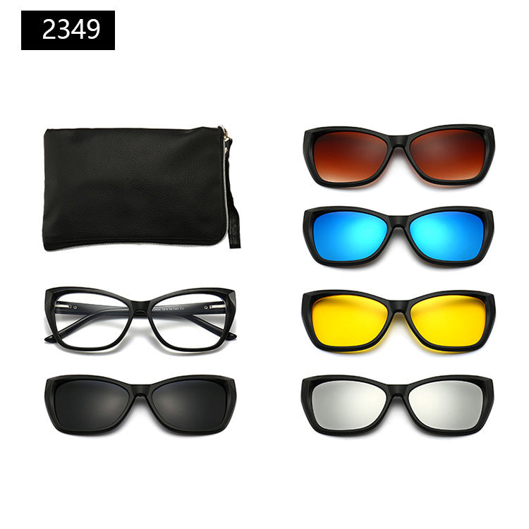Magnetic Set Of Glasses Polarized Sunglasses Get Glasses Bag Free