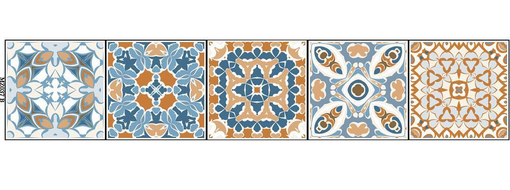 Retro European and American tiles stickers stairs kitchen bathroom decoration wallpaper