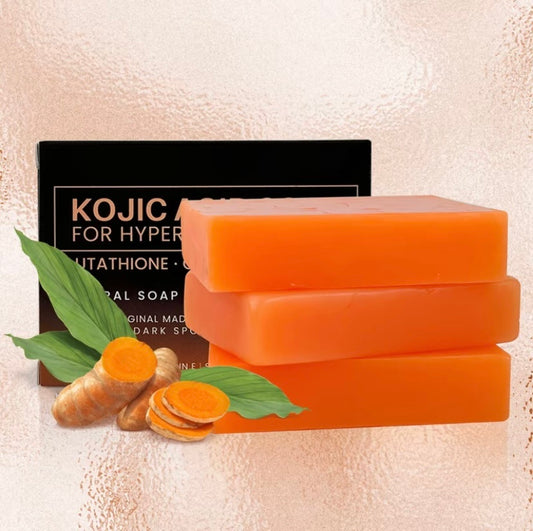 Organic Turmeric Soap Bar For Face, Kojic Acid Soap For Hyperpigmentation, Premium Japanese Formulated Kojic Soap Enriched With Vitamin C, Retinol, Collagen