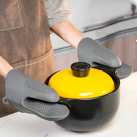 Anti-scald Thickening Silicone Hand Clip Kitchen Insulation Gloves