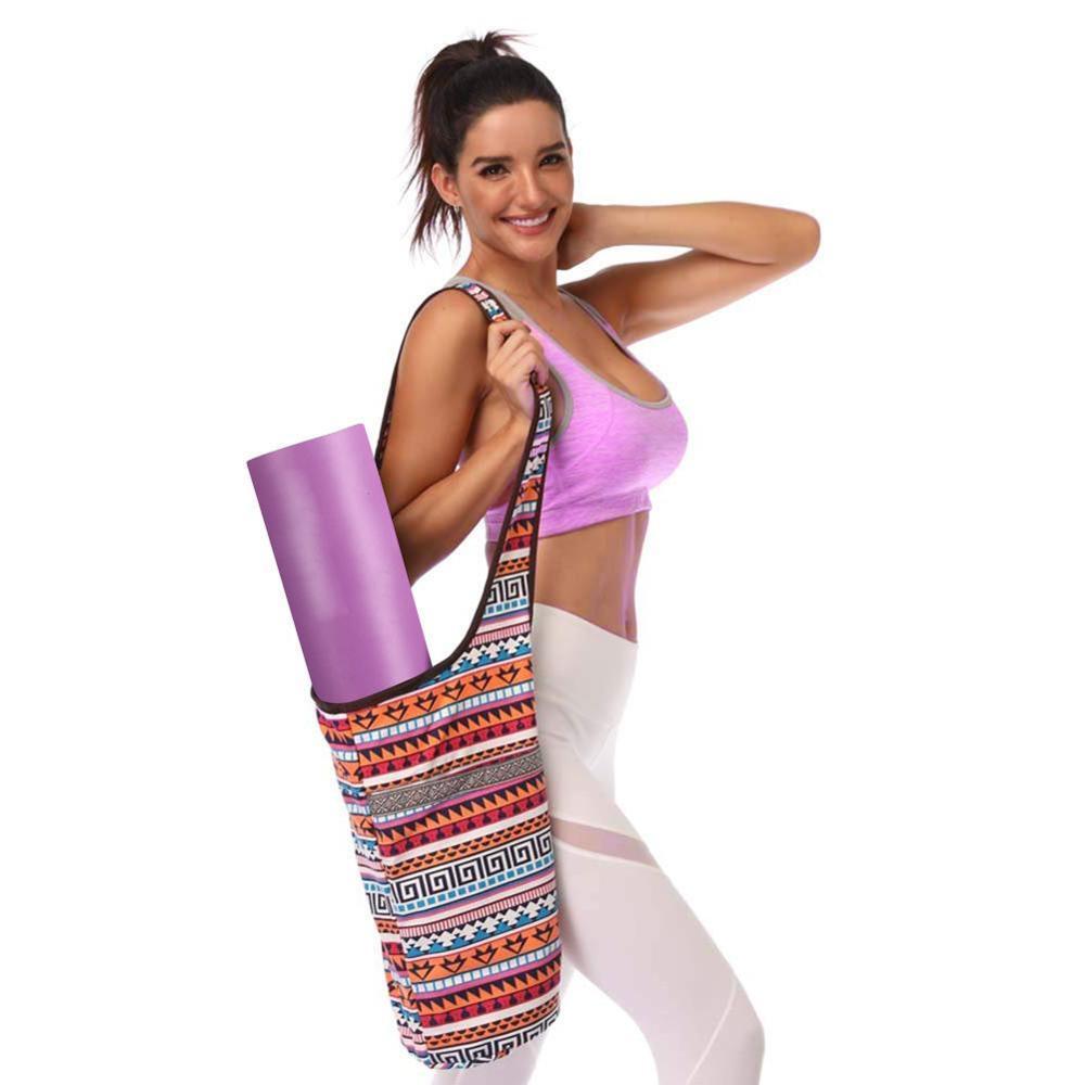 Single Shoulder Yoga Bag Sports Fitness Bag Cashew Flower Ethnic Sail Cloth Bag