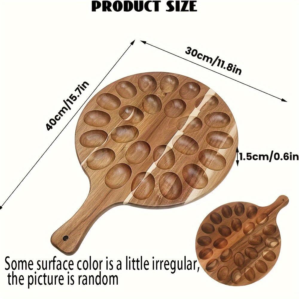 Two-pack Solid Wood Egg Rack With Handles Multi-compartment Egg Storage Container Suitable For Natural Wood Grain Kitchen Countertops And Cabinets Space-saving And Durable Design Country Style Kitchen