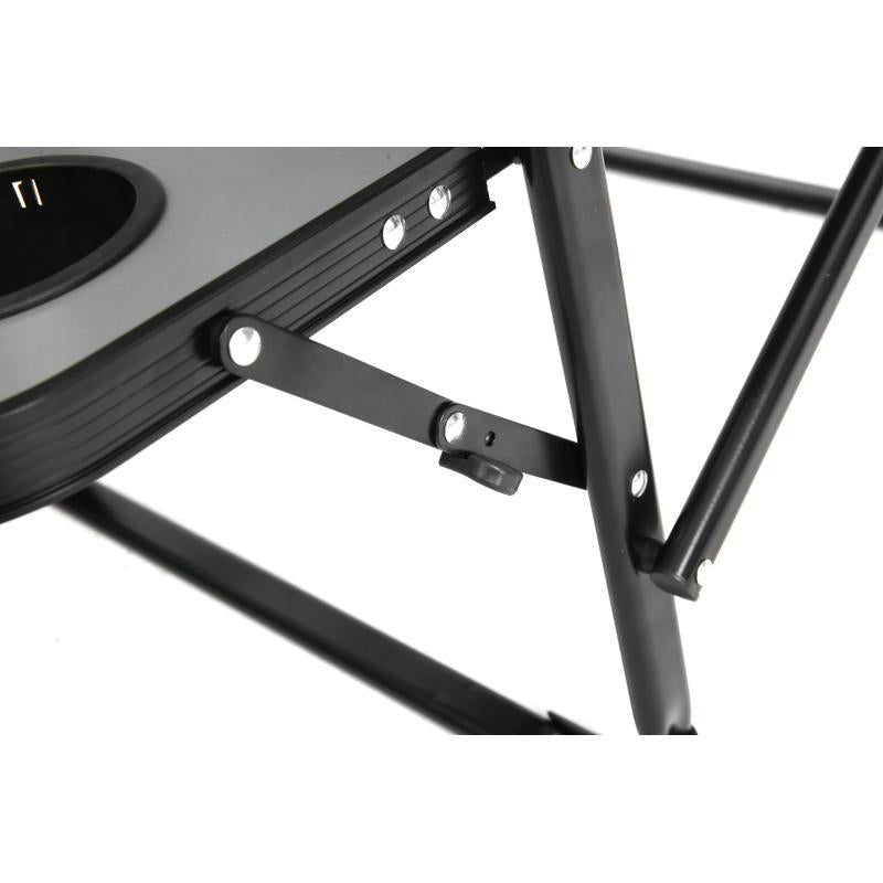 Heavy Duty Folding Camping Chair With Extra Large Portable Side Table And Pocket For Beach, Fishing, Travel, Picnic, And Lawn Gray