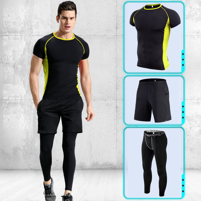 Sports suits men's stretch quick-drying short sleeves
