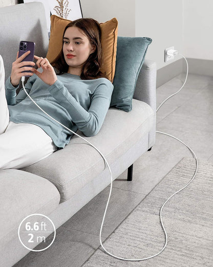 Phone Charger, Cube Phone Charger Travel 1Pack 6FT Lightning Cable Cord Quick Fast Charging Cord USB Wall Chargers Travel Plug Adapter For Phone 16 15 14 13 12 11 X 8 Plus XR XS Max 7 SE IPad, Airpods