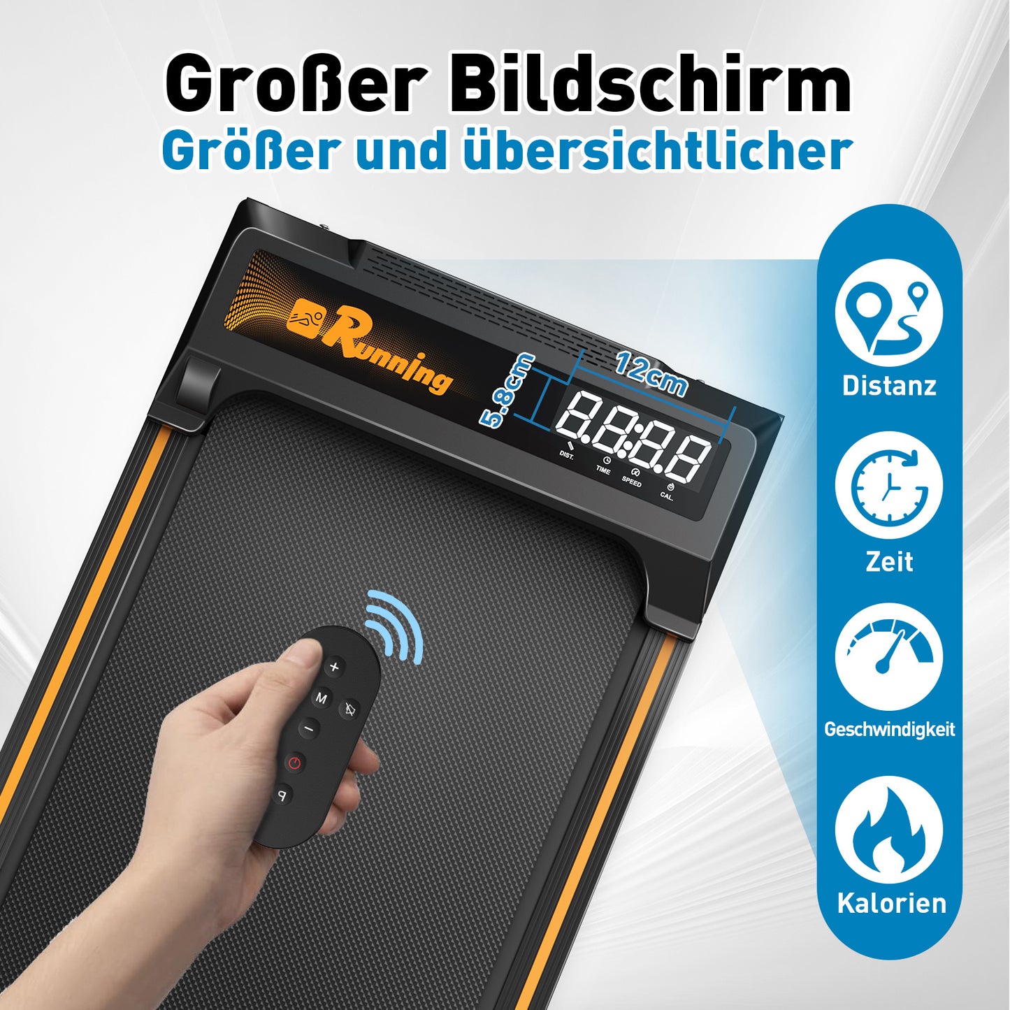 EU Walking Pad Treadmill For Home - Home Office Treadmills Under Desk Desk Treadmill Pad Quiet Portable Compact Treadmill Small Mini Treadmill LED Display Remote Control Treadmill Weight Of 120KG