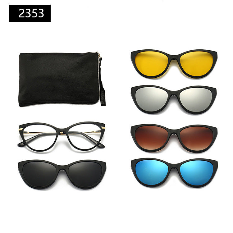 Magnetic Set Of Glasses Polarized Sunglasses Get Glasses Bag Free