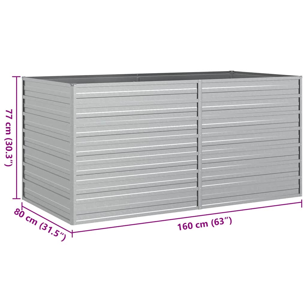 Garden Raised Bed 160x Galvanized Silver   Garden Raised Bed 100x