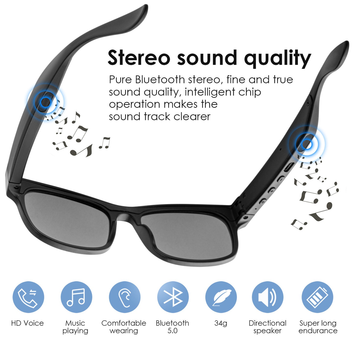 Polarized Music Sun Glasses Earphone