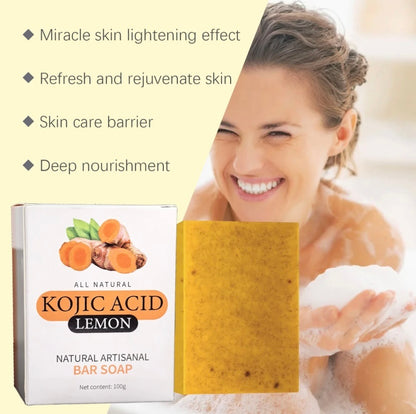 Kojic Acid Dark Spot Remover Soap Bars With Vitamin C, Retinol, Collagen, Turmeric - Original Japanese Complex Infused With Hyaluronic Acid, Vitamin E, Shea Butter, Castile Olive Oil