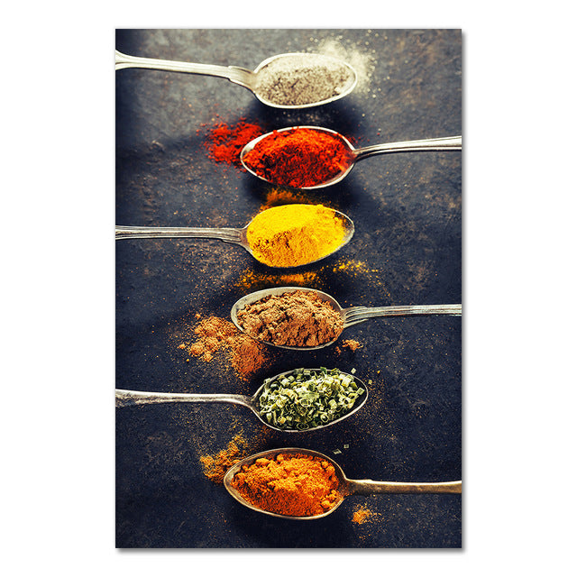 Kitchen Theme Mixed Vanilla And Spice Canvas Painting Poster Canvas Painting Wall Art Kitchen Restaurant Decoration