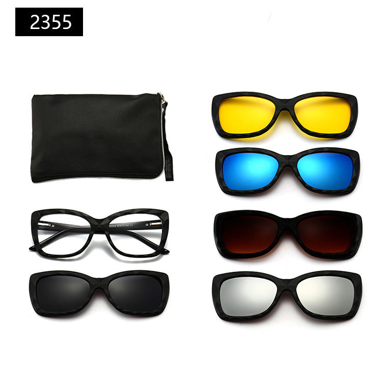 Magnetic Set Of Glasses Polarized Sunglasses Get Glasses Bag Free