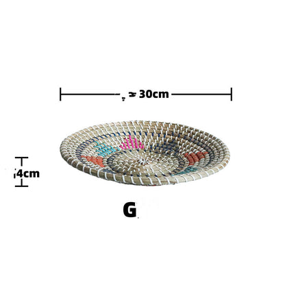 Straw Decoration Plate Hanging European Style Decoration Plate