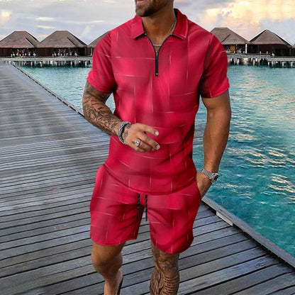 Short-sleeved Shorts Two-piece Sports And Leisure Men's Suit
