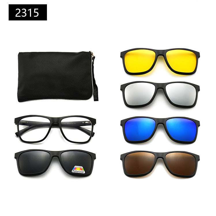 Magnetic Set Of Glasses Polarized Sunglasses Get Glasses Bag Free