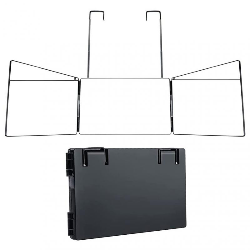 Telescopic Hanging Three-sided Folding Makeup Mirror