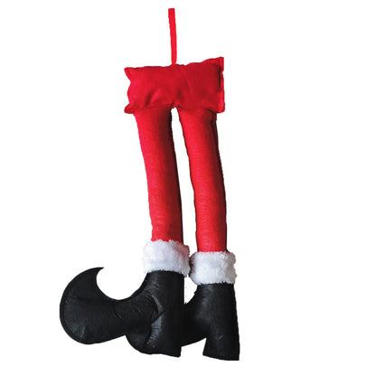 Christmas Elf Legs Decoration Car Trunk Decoration Fabric Red Stripes Big Curved Legs New Year Gift Christmas Ornaments